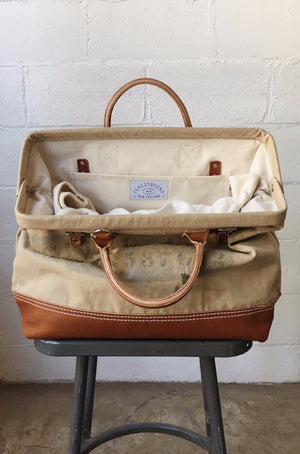WWII era Salvaged Canvas Carryall