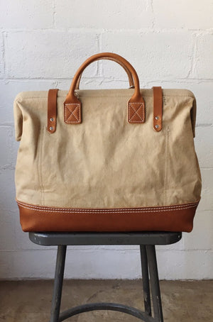 WWII era Salvaged Canvas Carryall
