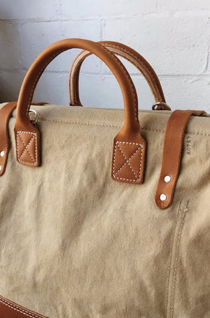 WWII era Salvaged Canvas Carryall