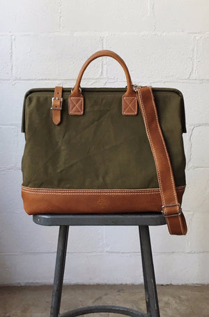 WWII era Salvaged Canvas Carryall