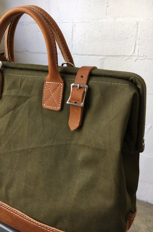 WWII era Salvaged Canvas Carryall
