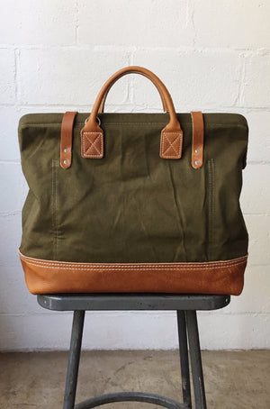 WWII era Salvaged Canvas Carryall