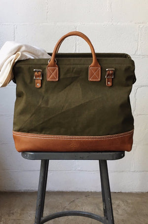WWII era Salvaged Canvas Carryall