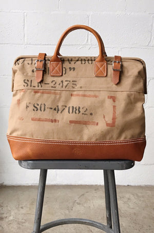 WWII era Salvaged Canvas Carryall