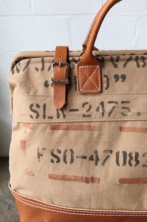 WWII era Salvaged Canvas Carryall