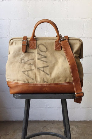 WWII era Salvaged Canvas Carryall