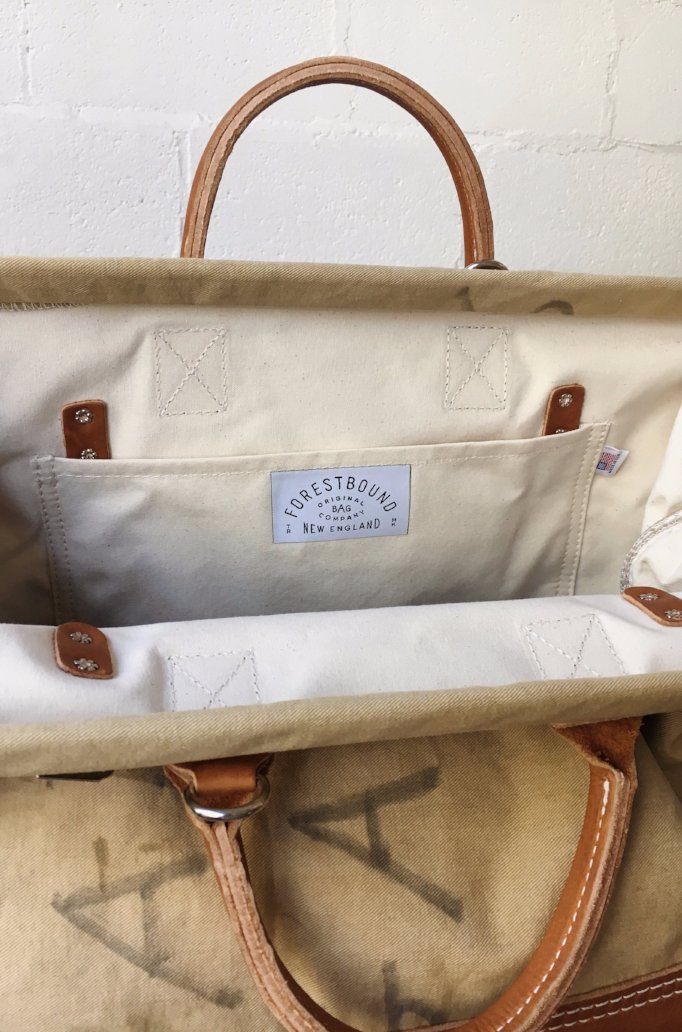 WWII era Salvaged Canvas Carryall