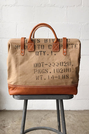 WWII era Salvaged Canvas Carryall