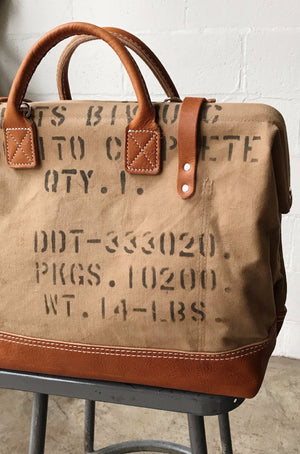 WWII era Salvaged Canvas Carryall