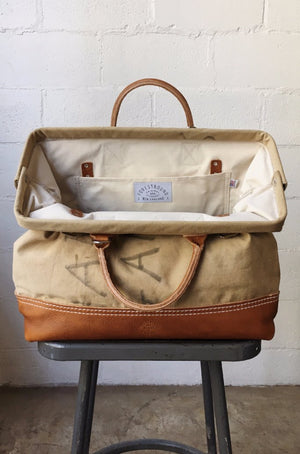 WWII era Salvaged Canvas Carryall