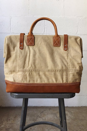 WWII era Salvaged Canvas Carryall