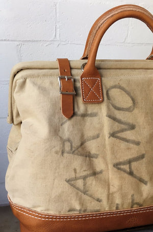 WWII era Salvaged Canvas Carryall