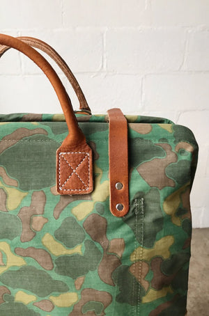 WWII era Salvaged Camo Carryall