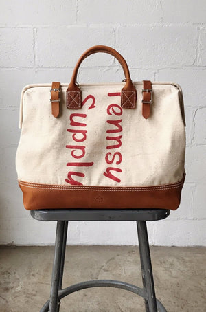 1950's era Salvaged Canvas Carryall