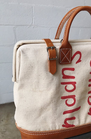 1950's era Salvaged Canvas Carryall