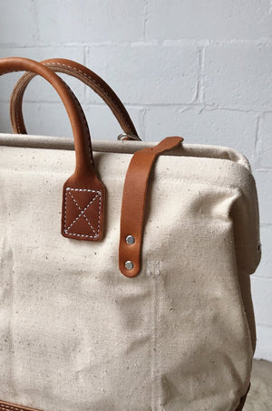 1950's era Salvaged Canvas Carryall