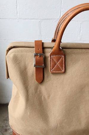 WWII era Salvaged Canvas Carryall