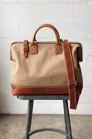 WWII era Salvaged Canvas Carryall