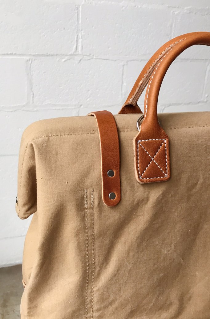 WWII era Salvaged Canvas Carryall