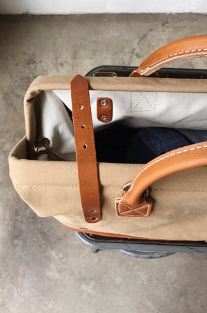 WWII era Salvaged Canvas Carryall