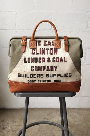 WWII era Salvaged Canvas & Work Apron Carryall