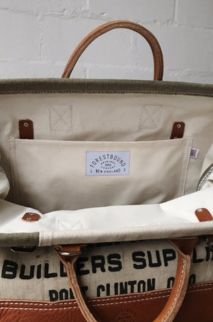 WWII era Salvaged Canvas & Work Apron Carryall
