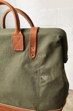 WWII era Salvaged Canvas Carryall