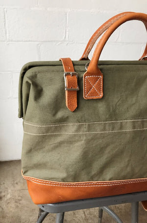 WWII era Salvaged Canvas Carryall