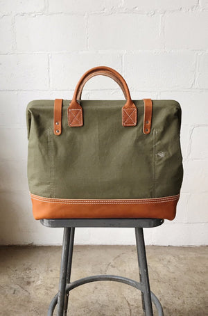 WWII era Salvaged Canvas Carryall