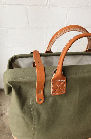 WWII era Salvaged Canvas Carryall