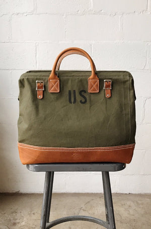 WWII era Salvaged Canvas Carryall
