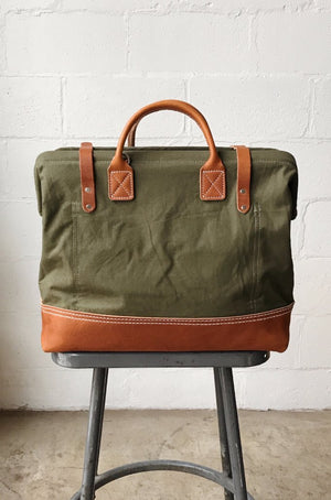 WWII era Salvaged Canvas Carryall