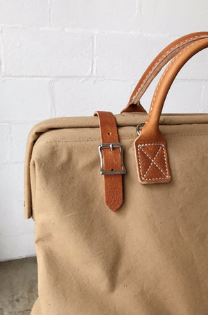 WWII era Salvaged Canvas Carryall