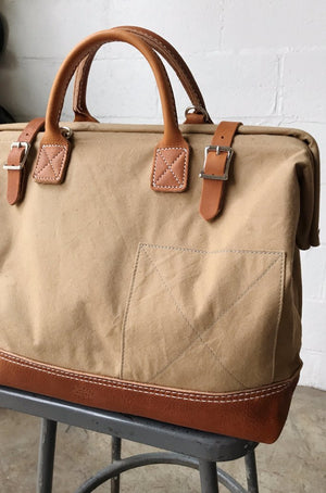 WWII era Salvaged Canvas Carryall