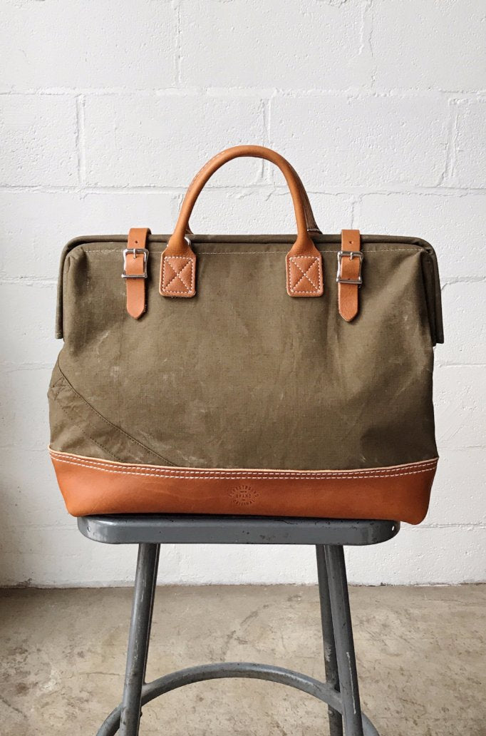 WWII era Salvaged Canvas Carryall