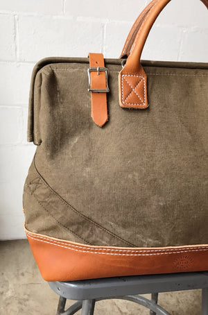WWII era Salvaged Canvas Carryall