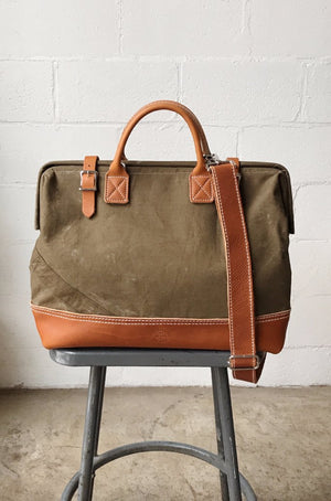 WWII era Salvaged Canvas Carryall