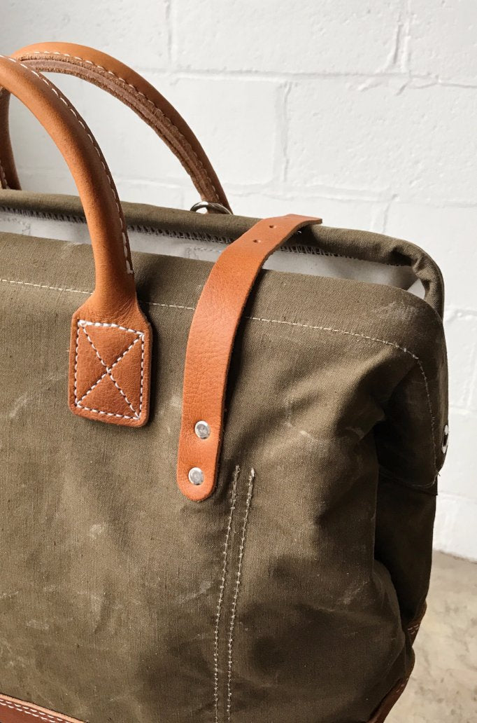 WWII era Salvaged Canvas Carryall