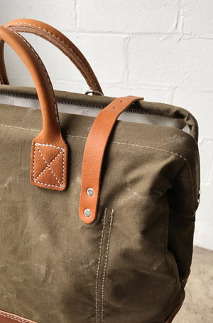 WWII era Salvaged Canvas Carryall