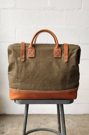 WWII era Salvaged Canvas Carryall