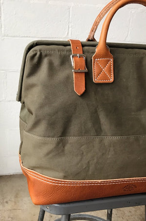 WWII era Salvaged Canvas Carryall