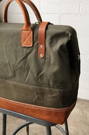 WWII era Salvaged Canvas Carryall