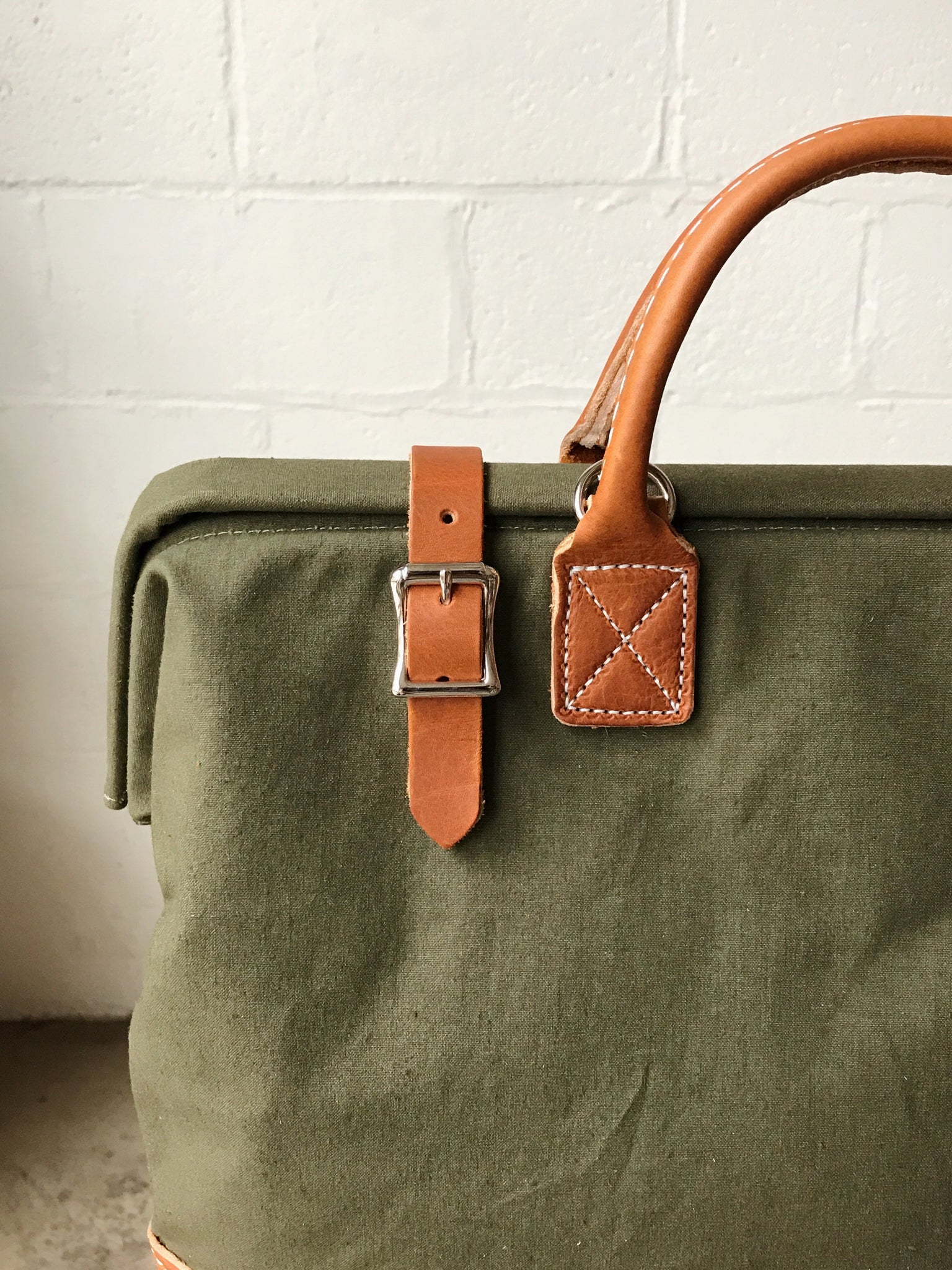WWII era Salvaged Canvas Carryall