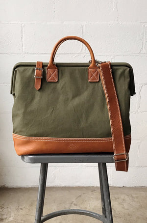 WWII era Salvaged Canvas Carryall