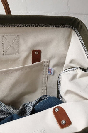 WWII era Salvaged Canvas Carryall