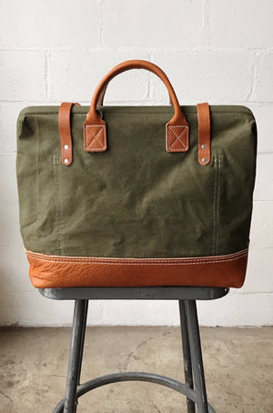 WWII era Salvaged Canvas Carryall