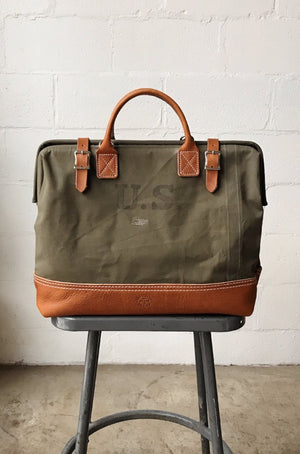 WWII era Salvaged Canvas Carryall