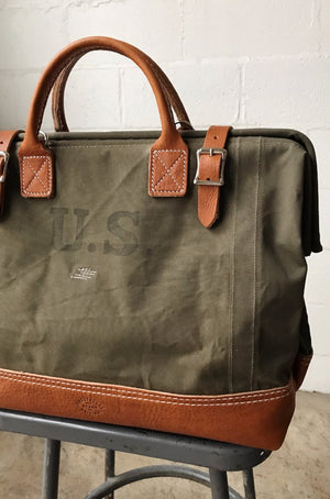WWII era Salvaged Canvas Carryall