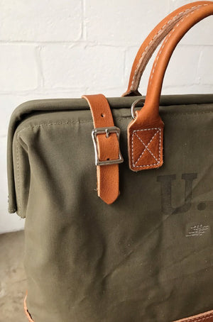 WWII era Salvaged Canvas Carryall