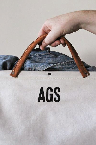 Monogrammed Canvas Tote Bags - Weekend Getaway